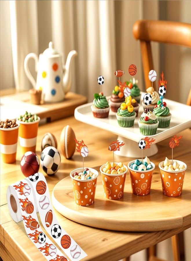 LUUFILx 1000 Pcs Sports Stickers Soccer Ball Basketball Football Baseball Small Ball Themed Party Decorative Stickers for Birthday Party Scrapbooking Sunday Game Day Sports Supplies - Image 5